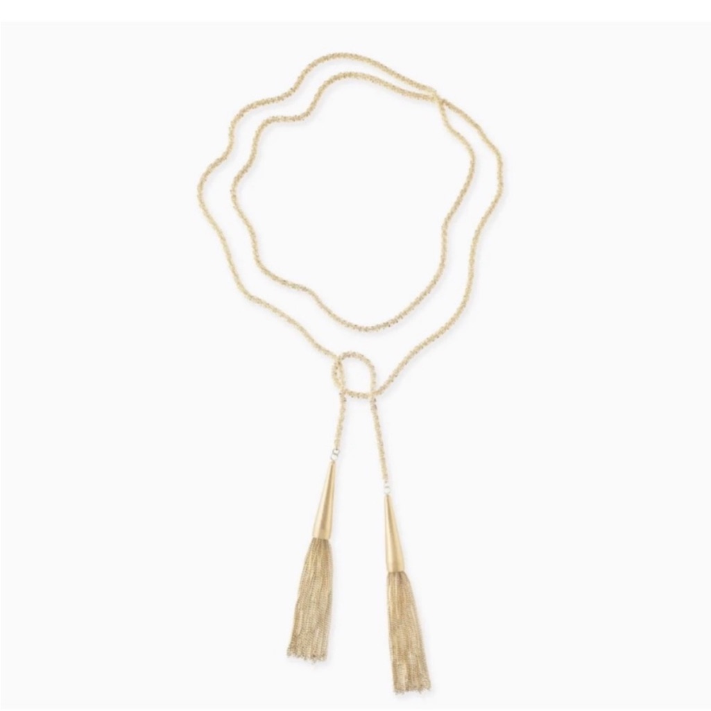 Kendra Scott Gold Tone Pharrah Tassel Necklace - Brand New Without Tags-Gorgeous 39$